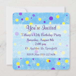 Bubble Dot Custom Birthday Invite