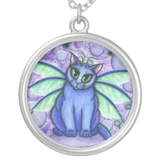 Bubble Fairy Cat Fantasy Art Necklace