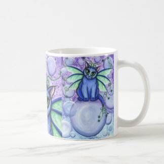 Bubble Fairy Cat Fantasy Winged Cat Art Mug