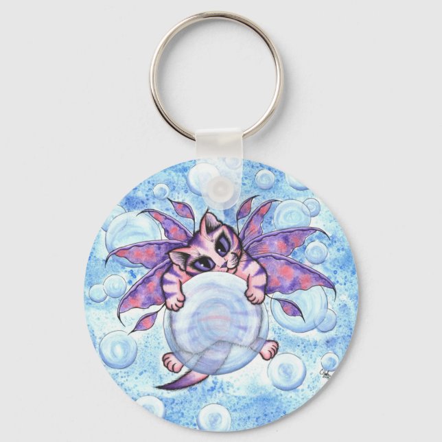 Bubble Fairy Kitten cat Keychain (Front)