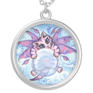 Bubble Fairy Kitten Fantasy Cat Art Necklace