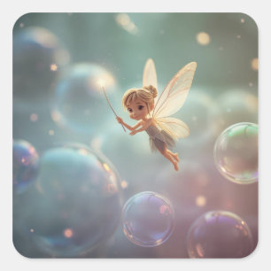 Bubble Fairy Square Sticker