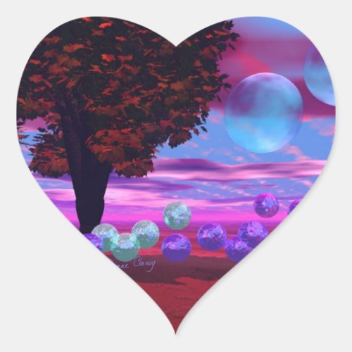 Bubble Garden - Rose and Azure Wisdom Heart Sticker