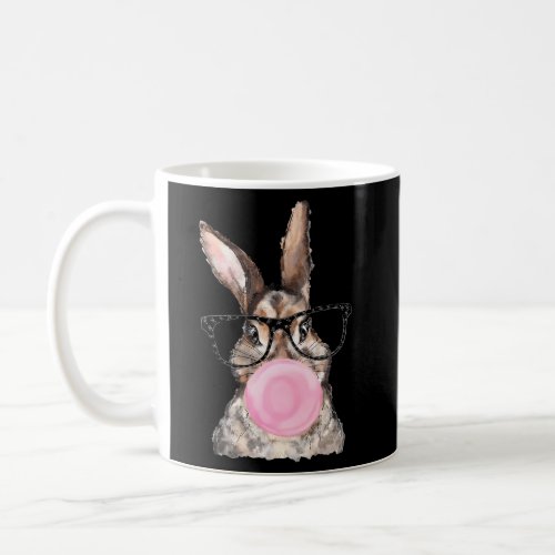 Bubble Gum Bunny Rabbit Wearing Glasses Easter Day Coffee Mug