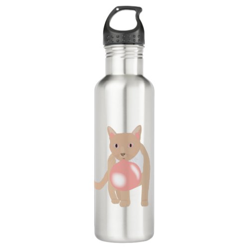 Bubble Gum Cat Blowing Bubble  Stainless Steel Water Bottle