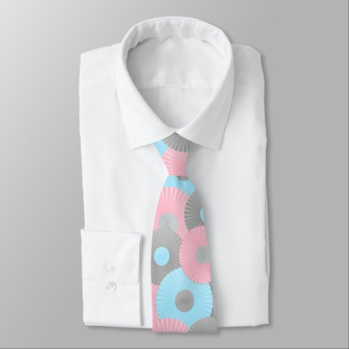 Bubble Gum Circle Origami Pastel Pattern Neck Tie