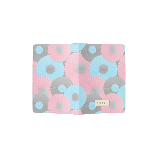 Bubble Gum Circle Origami Pastel Pattern Passport Holder (Opened)