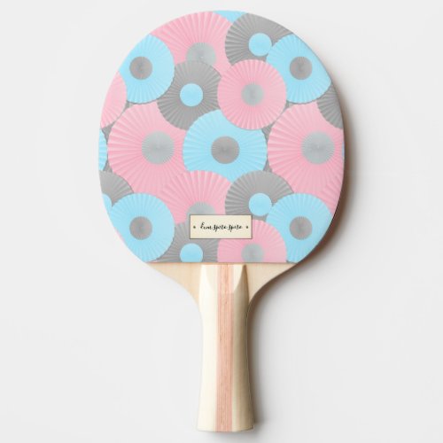 Bubble Gum Circle Origami Pastel Pattern Ping Pong Paddle