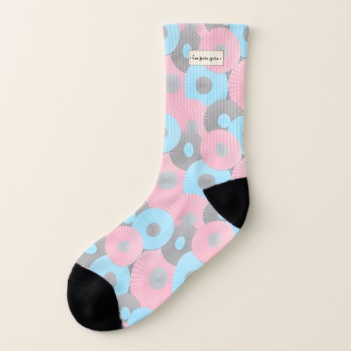 Bubble Gum Circle Origami Pastel Pattern Socks