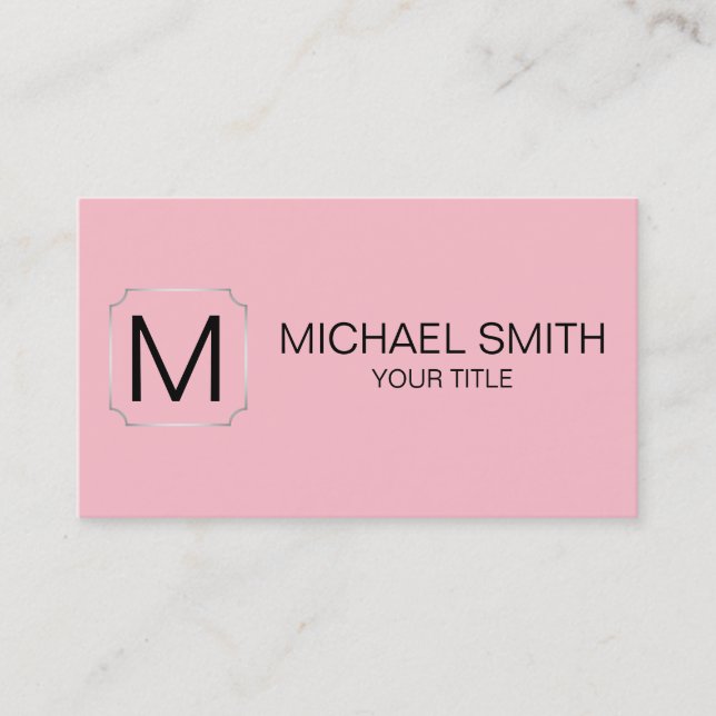 Bubble gum color background business card (Front)