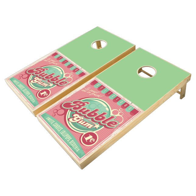 Bubble Gum Cornhole Set (Angled)