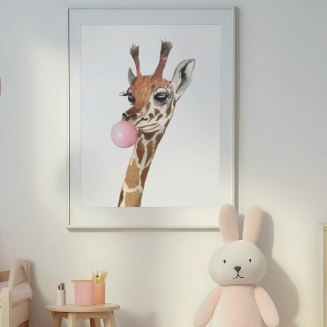 Bubble Gum Cute Giraffe Nursery Child Poster (Creator Uploaded)