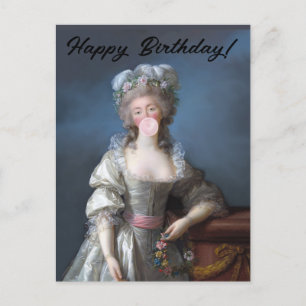 Bubble gum diva du Barry Happy Birthday Postcard