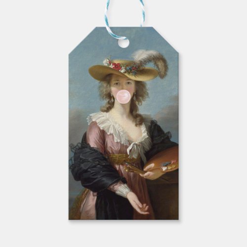 Bubble Gum Diva in a Straw Hat Gift Tags