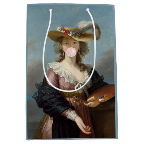 Bubble Gum Diva in a Straw Hat Medium Gift Bag