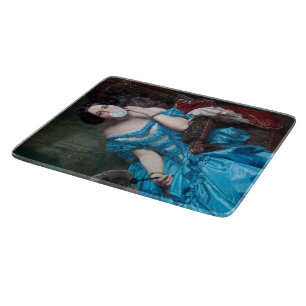 Bubble gum Diva in blue satin Cutting Board