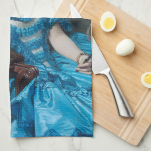 Bubble gum Diva in blue satin  Kitchen Towel