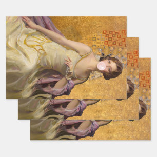Bubble gum Diva in gold Wrapping Paper Sheets