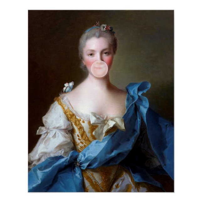 Bubble gum Diva with Blue Butterfly Poster (Front)