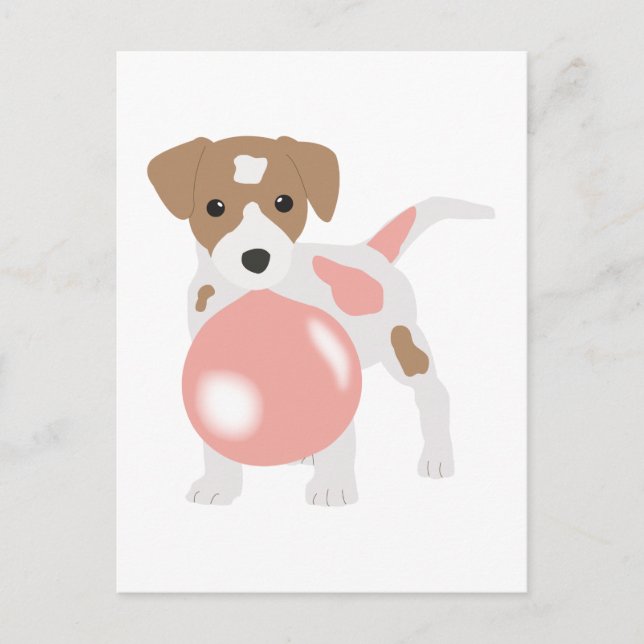 Bubble Gum Dog Blowing Bubble Postcard (Front)