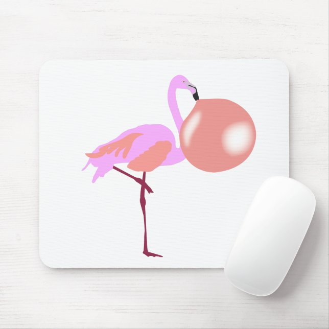 Bubble Gum Flamingo Blowing Bubble Mouse Pad (With Mouse)