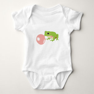 Bubble Gum Frog Blowing Bubble Baby Bodysuit