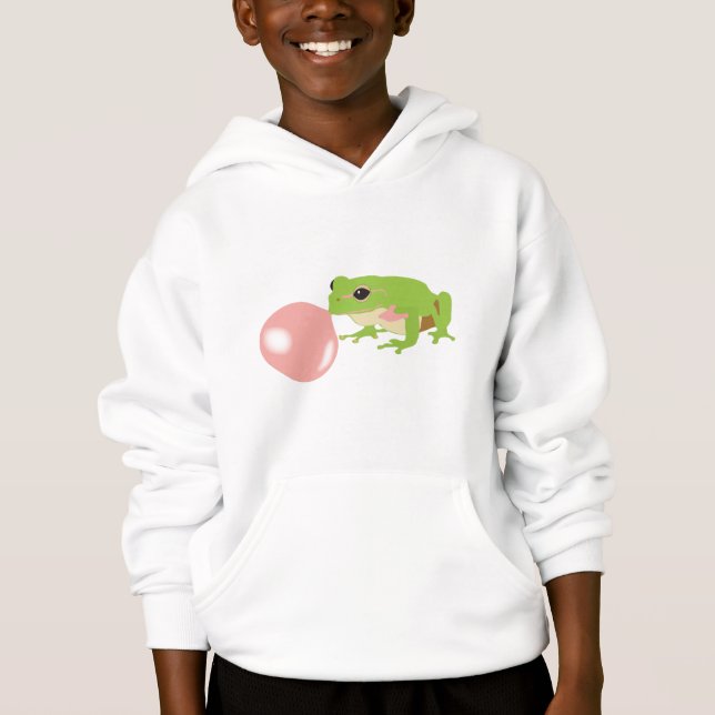 Bubble Gum Frog Blowing Bubble Hoodie (Front)