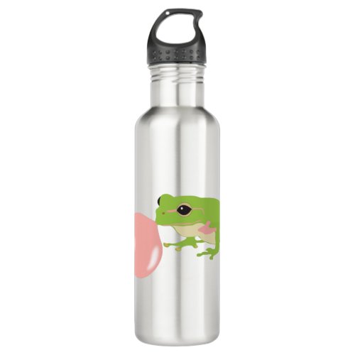 Bubble Gum Frog Blowing Bubble Stainless Steel Water Bottle