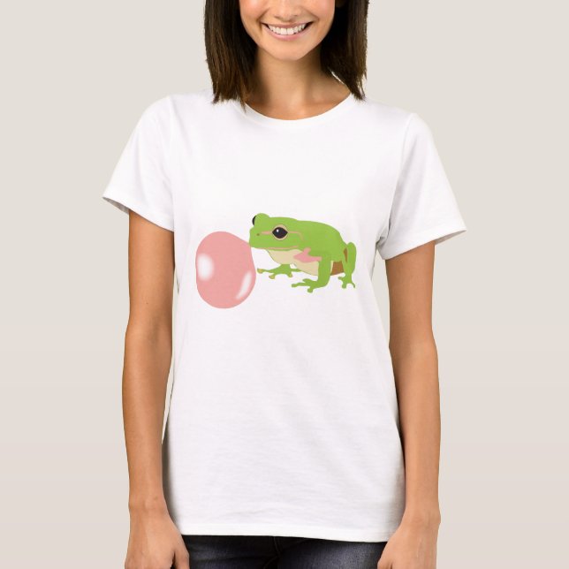 Bubble Gum Frog Blowing Bubble T-Shirt (Front)
