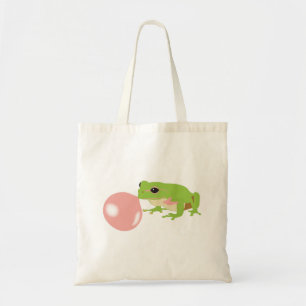 Bubble Gum Frog Blowing Bubble Tote Bag