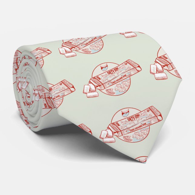 Bubble gum funny tuna fish flavour neck tie (Rolled)