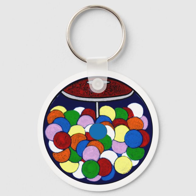 Bubble Gum Glass Globe Keychain (Front)
