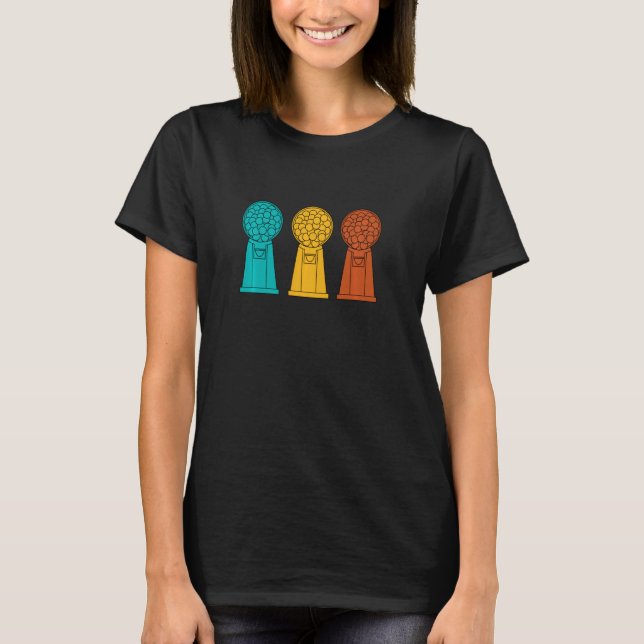 Bubble Gum Gumball Sweet Candy Machine Bubblegum T-Shirt (Front)