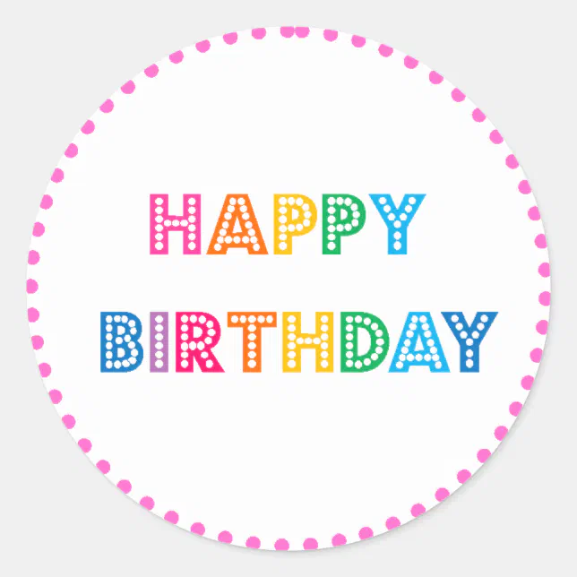 Bubble Gum Happy Birthday Party Classic Round Sticker Zazzle Bubble Gum Happy Birthday Party Classic Round Sticker Zazzle