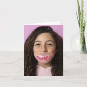 Bubble Gum Letterpress Thank You Card