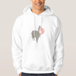Bubble Gum Llama Blowing Bubble Hoodie