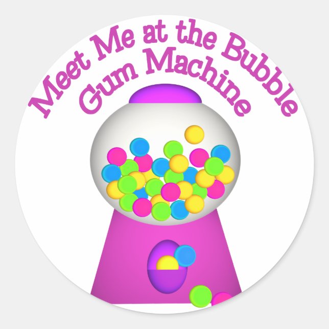 Bubble Gum Machine Classic Round Sticker (Front)