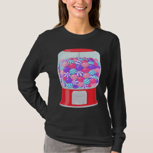 Bubble Gum Machine Gumball Machine Rainbow Hallowe T-Shirt