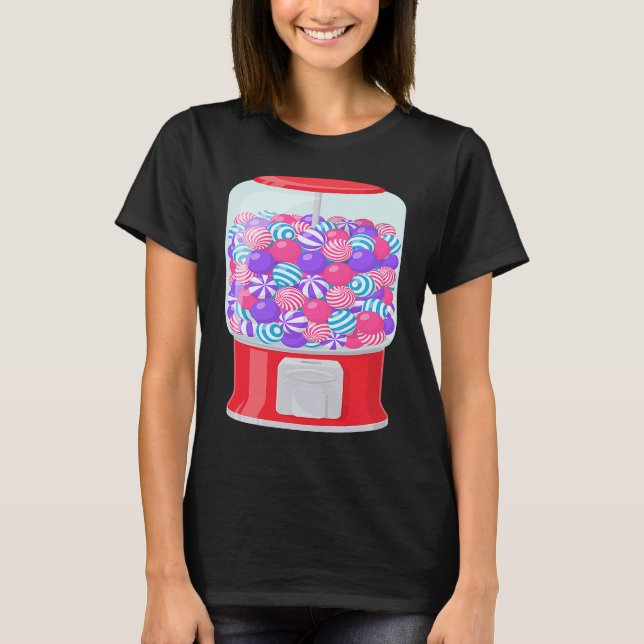Bubble Gum Machine Gumball Machine Rainbow ON BACK T-Shirt (Front)
