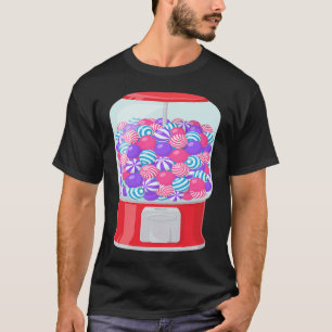 Bubble Gum Machine Gumball Machine Rainbow ON BACK T-Shirt