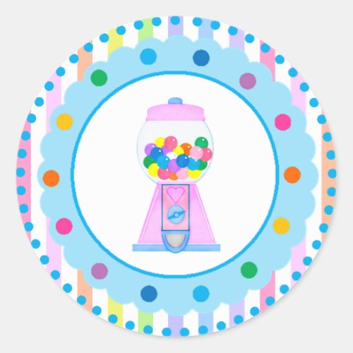 Bubble Gum Party by Bella Bella Studios Classic Round Sticker