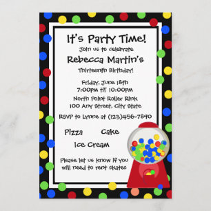 Bubble Gum Party Invitation