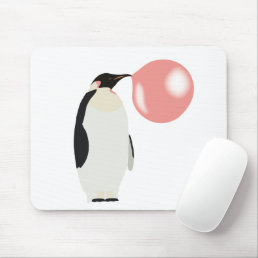 Bubble Gum Penguin Blowing Bubble Mouse Pad