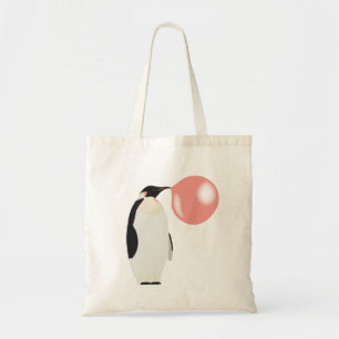 Bubble Gum Penguin Blowing Bubble Tote Bag