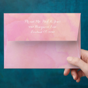 Bubble Gum Pink Abstract Watercolor Pattern Envelope