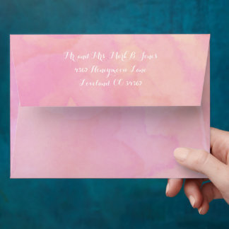 Bubble Gum Pink Abstract Watercolor Pattern Envelope