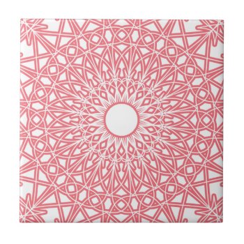 Bubble Gum Pink Crocheted Lace Tile by StriveDesigns at Zazzle