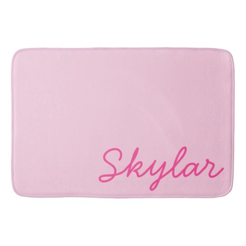 Bubble Gum Pink Hot Pink Custom Cursive Name Bath Mat