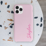 Bubble Gum Pink Hot Pink Custom Cursive Name Case- Iphone 13 Pro Max Case at Zazzle