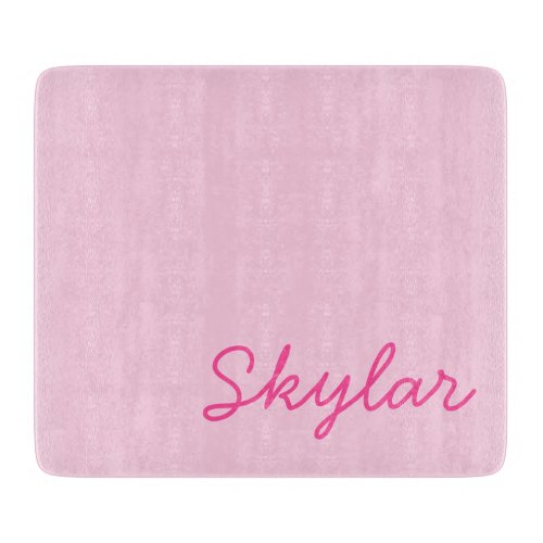 Bubble Gum Pink Hot Pink Custom Cursive Name Cutting Board